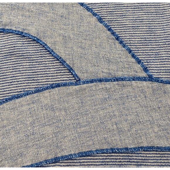 Dunes Relaxed Fashion Tunic Top OS Blue Patchwork Stripe Cotton Knit Lagenlook - Picture 8 of 12